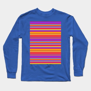 Orange, Pink and Purple Stripes Long Sleeve T-Shirt